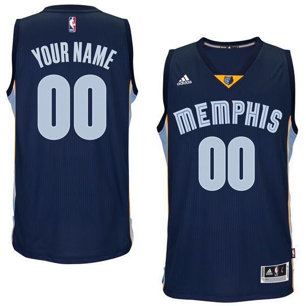 Men Memphis Grizzlies Adidas Navy Custom Swingman Road NBA Jersey->customized nba jersey->Custom Jersey